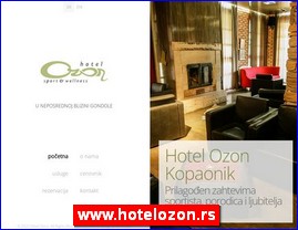 Hoteli, moteli, hosteli,  apartmani, smeštaj, www.hotelozon.rs
