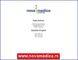Ordinacije, lekari, bolnice, banje, laboratorije, www.novamedica.rs