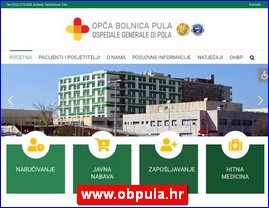 Ordinacije, lekari, bolnice, banje, laboratorije, www.obpula.hr