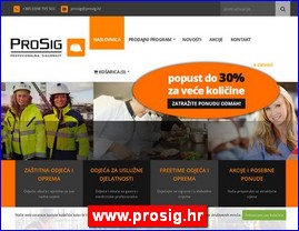 Radna odeća, zaštitna odeća, obuća, HTZ oprema, www.prosig.hr
