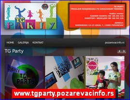 Igraonice, rođendaonice, www.tgparty.pozarevacinfo.rs