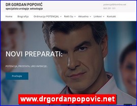 Ordinacije, lekari, bolnice, banje, Srbija, www.drgordanpopovic.net