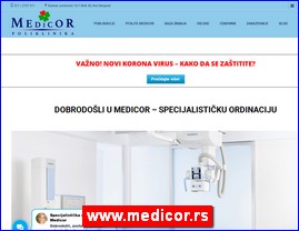 Ordinacije, lekari, bolnice, banje, Srbija, www.medicor.rs